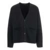 Cardigan med ton-i-ton-logo over hele «Black» 720058T16611000