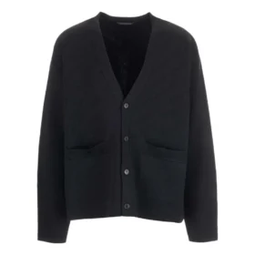 Cardigan med ton-i-ton-logo over hele «Black» 720058T16611000