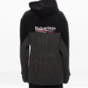 Cola Label Splicing sportsjakke med hette «Black» 621069T31754088