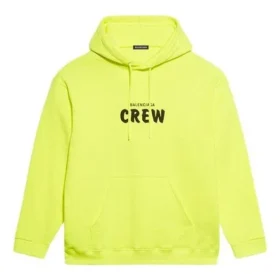 Crew-genser med bokstavtrykk, herre, gul 600583TIV757072