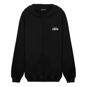 Crew-trøye med alfabet-trykk og glidelås, unisex, svart 620974TIV751070