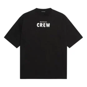 Crew-trykk, løs passform, korte ermer, svart 620941TIV741070