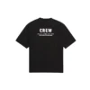 Crew-trykk, løs passform, korte ermer, svart 620941TIV741070