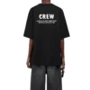 Crew-trykk, løs passform, korte ermer, svart 620941TIV741070