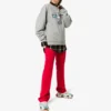 Crown ensfarget pullover-hettegenser med alfabetlogo, grå 578132TGV681300