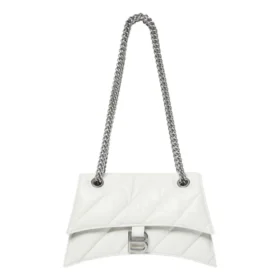 Crush liten kjedeveske, vattert «Optic White» 716351210J09001