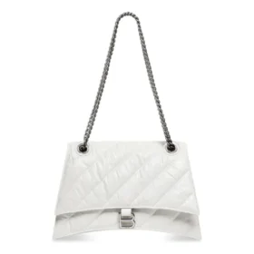 Crush medium kjedeveske, vattert «Optic White» 716393210J09001