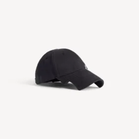 Cursive-cap for menn i vasket svart