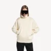 Dame-genser med høy hals og omvendt konstruksjon i offwhite