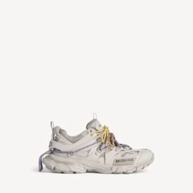 Damesko Track sneaker med snørebånd i taupe/gult/lilla/brunt/svart