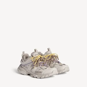 Damesko Track sneaker med snørebånd i taupe/gult/lilla/brunt/svart