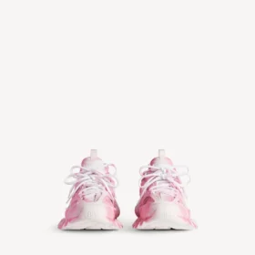 Damesneaker med sjablonglogo i rosa/hvitt