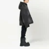 Denim-jakke med hette og knapper, bleket effekt «Black» 724653TNW541129