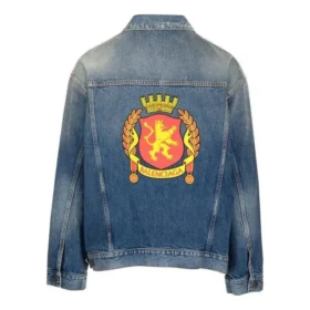 Denimjakke med emblem på ryggen «Blue» 697781TBP484455