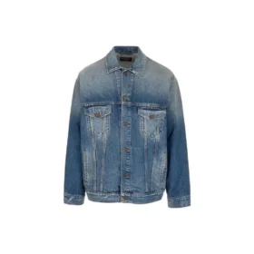 Denimjakke med emblem på ryggen «Blue» 697781TBP484455