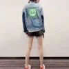 Denimjakke med logo på ryggen «Blue Green» 606170TDW144065
