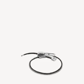 DIY-armbånd med glidelås i skinnende sølv/antikk sølv/svart