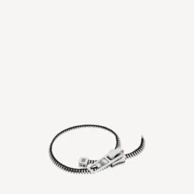 DIY-armbånd med glidelås i skinnende sølv/antikk sølv/svart