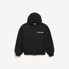 DIY Balenciaga-inspirert herre-hettegenser med glidelås og normal passform i svart