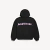 DIY Balenciaga-inspirert herre-hettegenser med glidelås og normal passform i svart