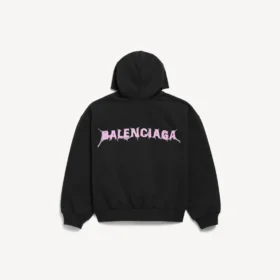 DIY Balenciaga-inspirert herre-hettegenser med glidelås og normal passform i svart