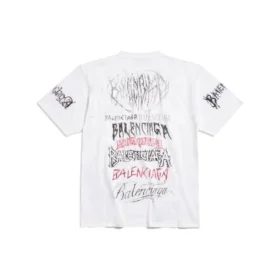 Diy Metal T-skjorte «White Black Red» 641675TPVO29065