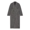 Dobbeltradet rutete frakk «Black Grey» 704488TMU021070