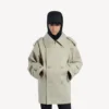 Dobbeltradet trenchcoat for damer i lys beige