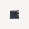 Ekstreme tie-dye-badeshorts for menn i svart
