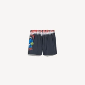 Ekstreme tie-dye-badeshorts for menn i svart
