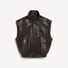 Ermeløs blouson for damer i mokka
