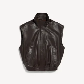 Ermeløs blouson for damer i mokka