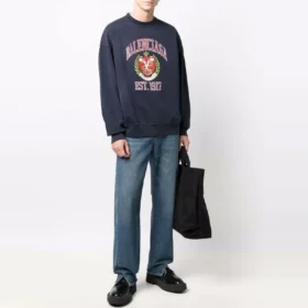 Est. 1917 College-logo-trykk, genser med rund hals «Navy» 676629TLV908067