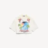 Extreme tie-dye-bowlingskjorte for kvinner i hvitt/gult