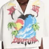Extreme tie-dye-bowlingskjorte for kvinner i hvitt/gult