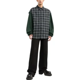 Flanellskjorte med rutemønster og paneler «Green» 658936TCM013064