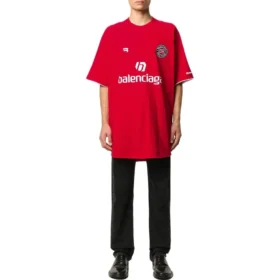 Fotball-T-skjorte i oversized-modell «Red White» 641658TJV516540