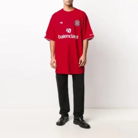 Fotball-T-skjorte i oversized-modell «Red White» 641666TJV056540