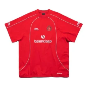 Fotball-T-skjorte i oversized-modell «Red White» 777705TPVV36643