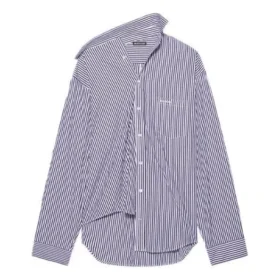 FW21 Langermet skjorte med striper, mørkeblå 663034TIM368502