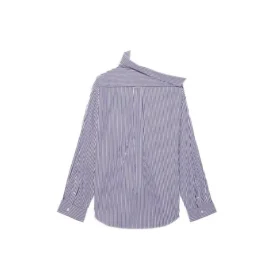 FW21 Langermet skjorte med striper, mørkeblå 663034TIM368502