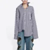 FW21 Langermet skjorte med striper, mørkeblå 663034TIM368502
