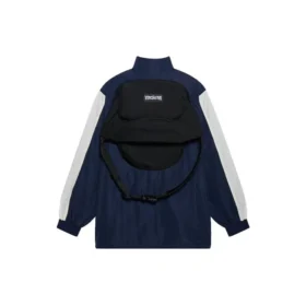FW21 Logo Splicing Loose Jakke Unisex Marineblå 663065TKO484063
