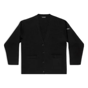 FW23 Cardigan «Svart dobbeltsidig ullstrikk» 771671T16751000