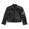 FW23 Dekonstruert jakke med glidelås «Black Soft Buffalo Skin» 768749TMS031000