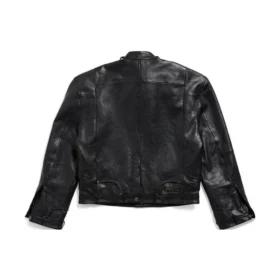 FW23 Dekonstruert jakke med glidelås «Black Soft Buffalo Skin» 768749TMS031000