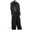 FW23 Dekonstruert jakke med glidelås «Black Soft Buffalo Skin» 768749TMS031000