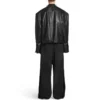 FW23 Dekonstruert jakke med glidelås «Black Soft Buffalo Skin» 768749TMS031000
