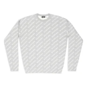 Genser med logo over hele «Light Grey White» 702952T32331461