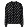 Genser med logo over hele med rund hals «Black White» 702952T32331070